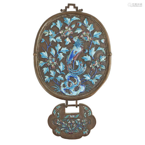 WHITE METAL ENAMEL HANGING MIRROR