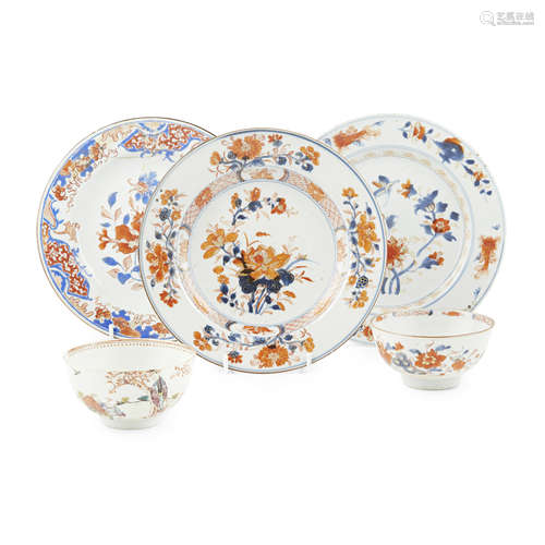 THREE IMARI-PALETTE EXPORT PLATES