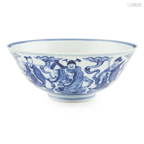 BLUE AND WHITE 'EIGHT IMMORTALS' BOWL