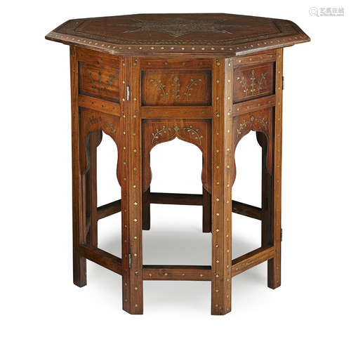 ANGLO-INDIAN BRASS-INLAID OCTAGONAL OCCASIONAL TABLE