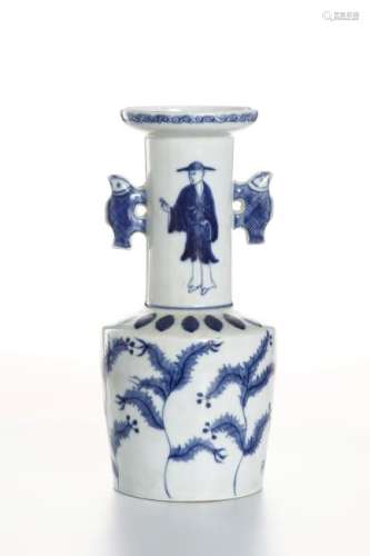 Blue and White Mallet Vase