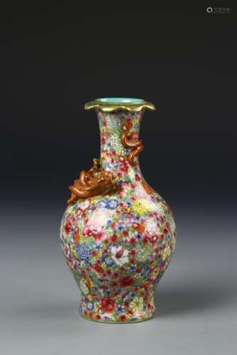 Chinese 'Mille-Fleurs' Baluster Vase