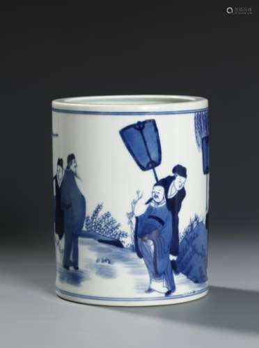 Blue and White Brushpot