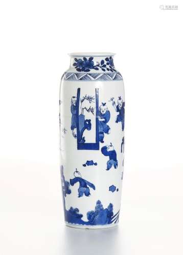 Blue and White Sleeve Vase