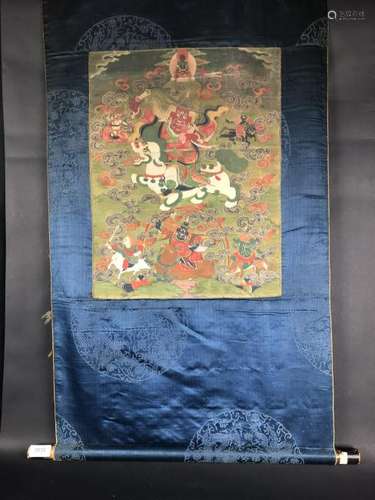 Tibetan Thangka Depicting Lhamo