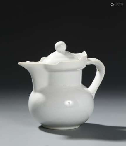 White-Glazed 'Monk's Cap' Ewer and Cover