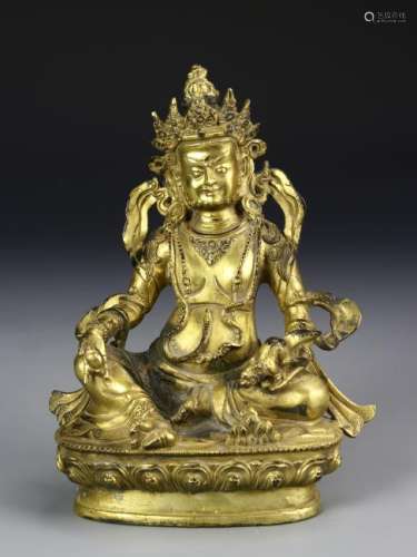 Tibetan Gilt-Bronze Buddha Figure