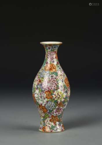 Chinese 'Mille-Fleurs' Baluster Vase