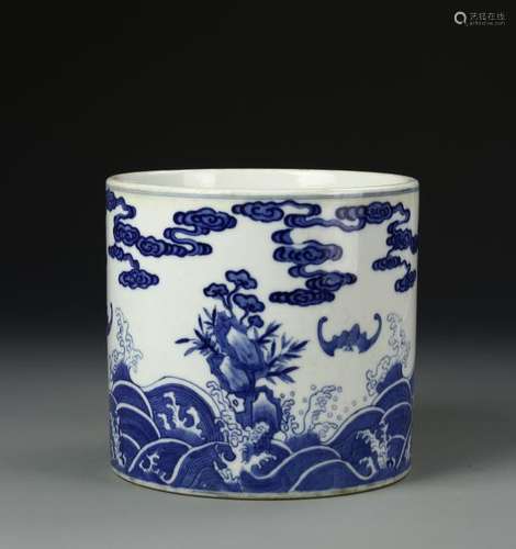 Chinese Blue and White Brushpot