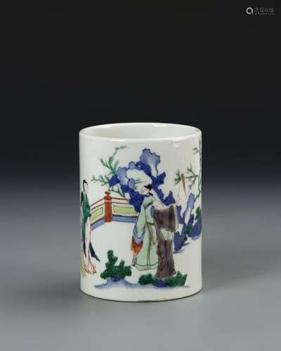 Chinese Famille Verte Brushpot