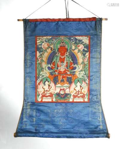 Tibetan Thangka Depicting Amitayus