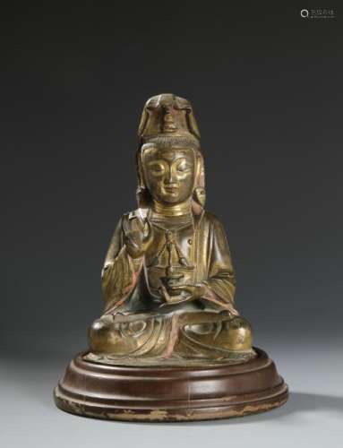Gilt-Bronze Buddha Figure of Guanyin