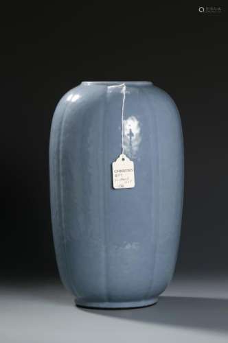 Pale Blue Glazed Lobed Ovoid Vase, Christie's