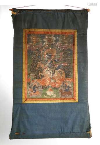 Tibetan Thangka Depicting Mahakala