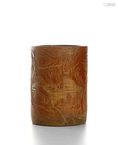 Carved Bamboo Brushpot