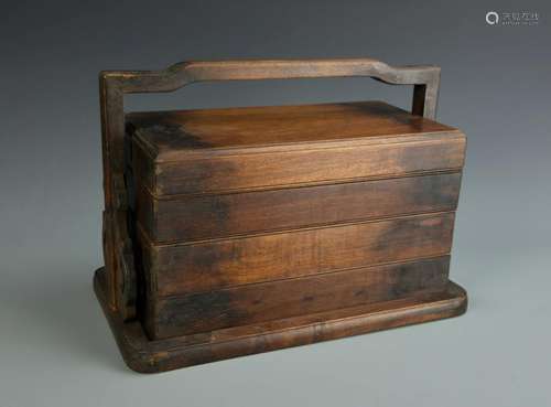 Chinese Hardwood Stacking 'Picnic' Box