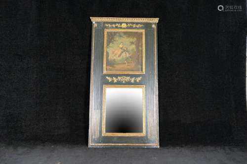 Miroir Trumeau Louis XVI. Il présente une peinture...;