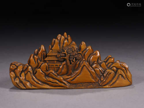A HUANGYANG WOOD ORNAMENT OF MOUNTAIN SHAPED