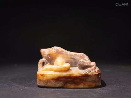 AN OLD JADE SEAL OF FROG