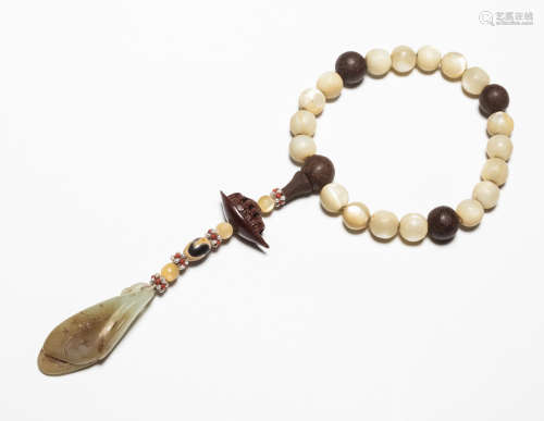 19th Chinese Antique Mother Of Pearl Prayer Beads