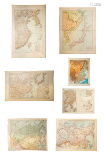 Set Of Six Chinese Antique Maps