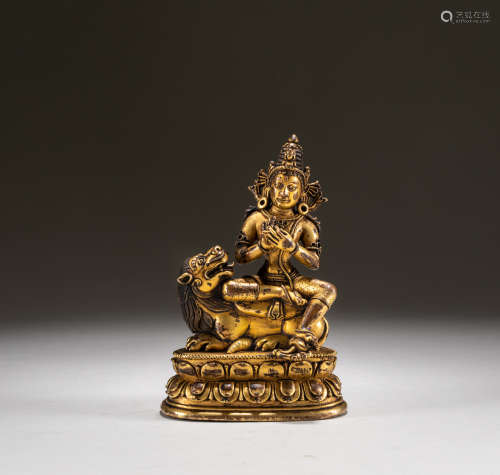 Pala Empire Antique Gilt Bronze Buddha Guanyin