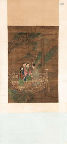 Ming Style Chinese Antique Painting On Silk