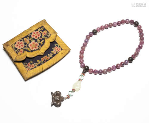 19th Chinese Antique Ruby Prayer Beads