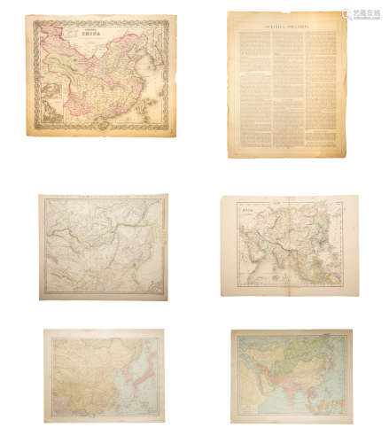 Set Of Four Chinese Antique Maps