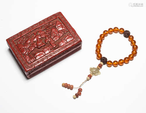 19th Chinese Antique Amber Prayer Beads