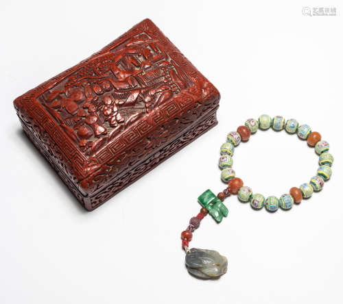 19th Chinese Antique Porcelain Prayer Beads