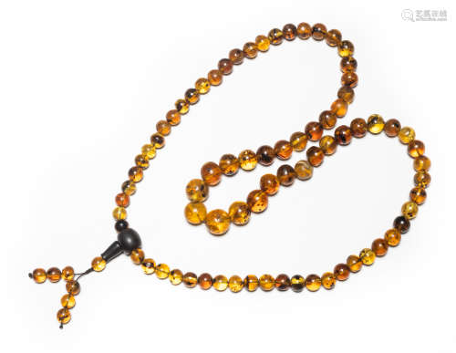 Chinese Vintage Natural Amber Necklace