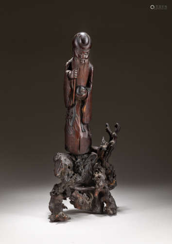 19th Chinese Antique Root Wood Shoulao
