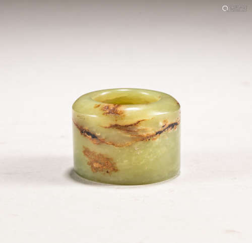 Chinese Antique Yellow Jade Thumb Ring