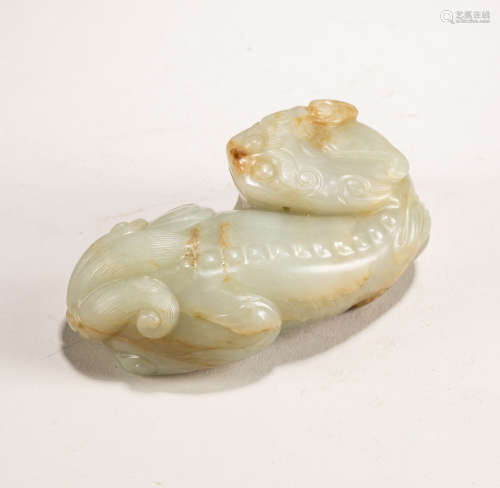 Chinese Antique Jade Mythical Beast