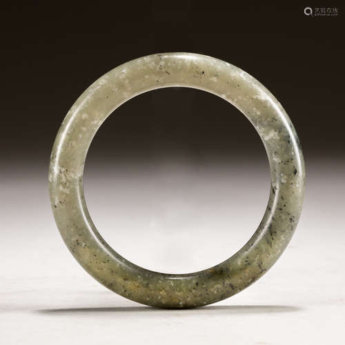 Chinese Antique Black&White Jade Bangle