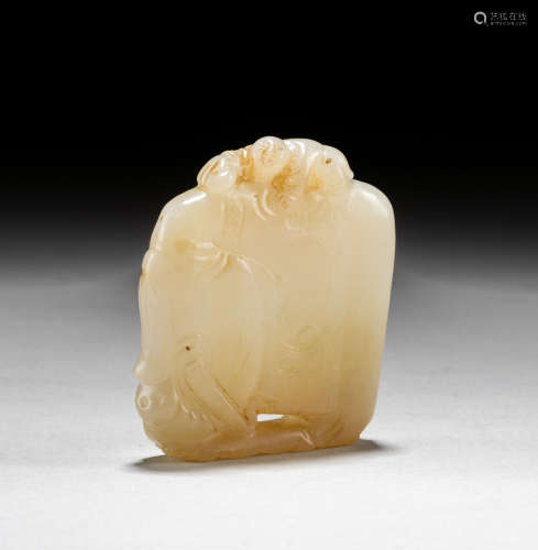 19th Chinese Antique White Jade Pendant