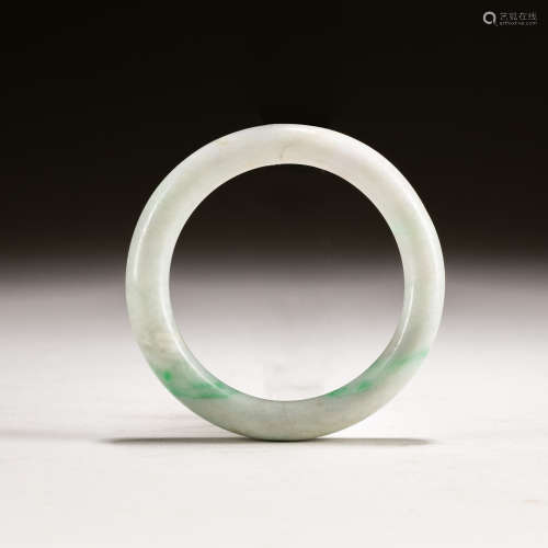 19th Chinese Antique Natural Color Jadeite Bangle