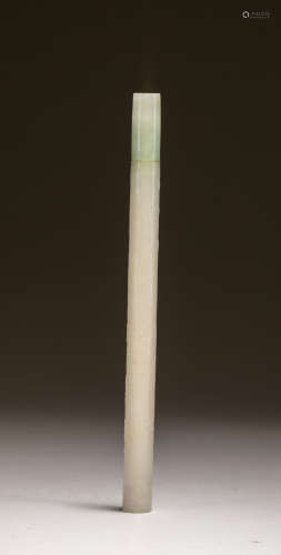 19th Chinese Antique White Jade Brush
