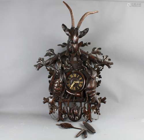 An Impressive 19th Century Large Black Forest Jagdstück Cuckoo Clock