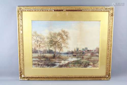 19th Century Watercolour on Paper depicting a pastoral scene, entitled Sussex, signed lower left dated 1892, approx 47 x 67 cms, framed and glazed, signed and dated lower left, the signature is illegible