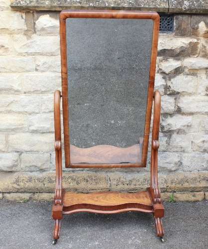 A Late Victorian Cheval Mirror