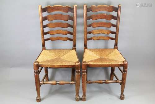 Four Ladder-back Dining Room Chairs