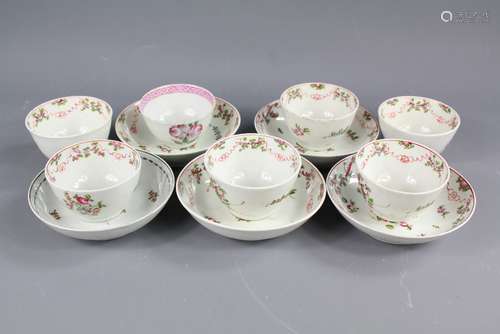 18th Century English Tea Bowls and Saucers