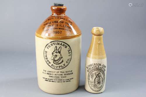 20th Century Pentimans Stoneware Flask