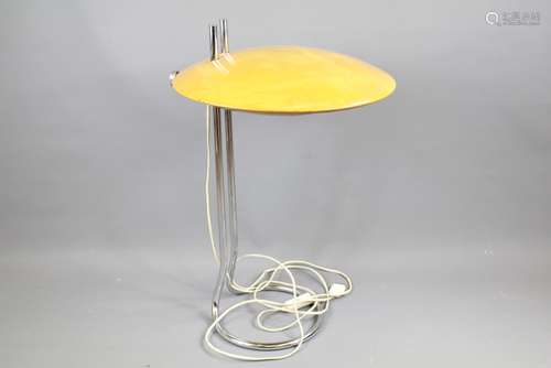 An Art Deco Chrome and Enamel Table Lamp