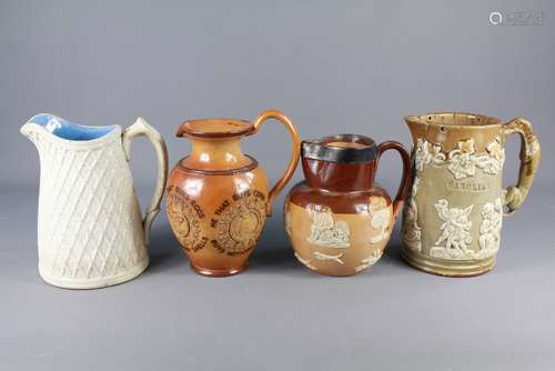 Four Antique Harvest Jugs