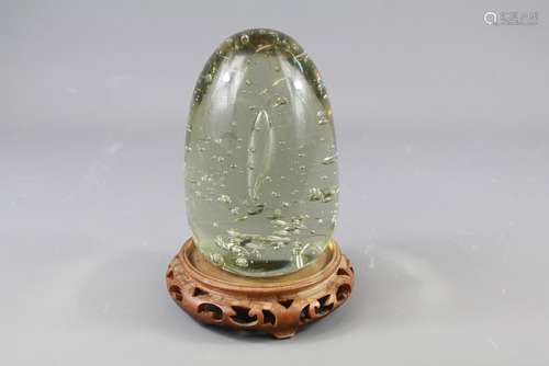 A Victorian Clear Glass Dumper Weight