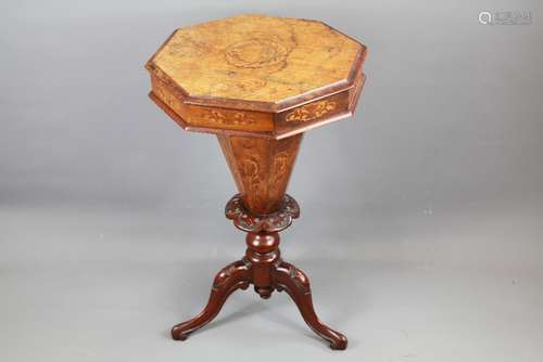 A Victorian Inlaid Sewing Table