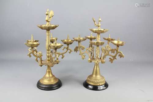 A Pair of Indian Pricket Candlesticks